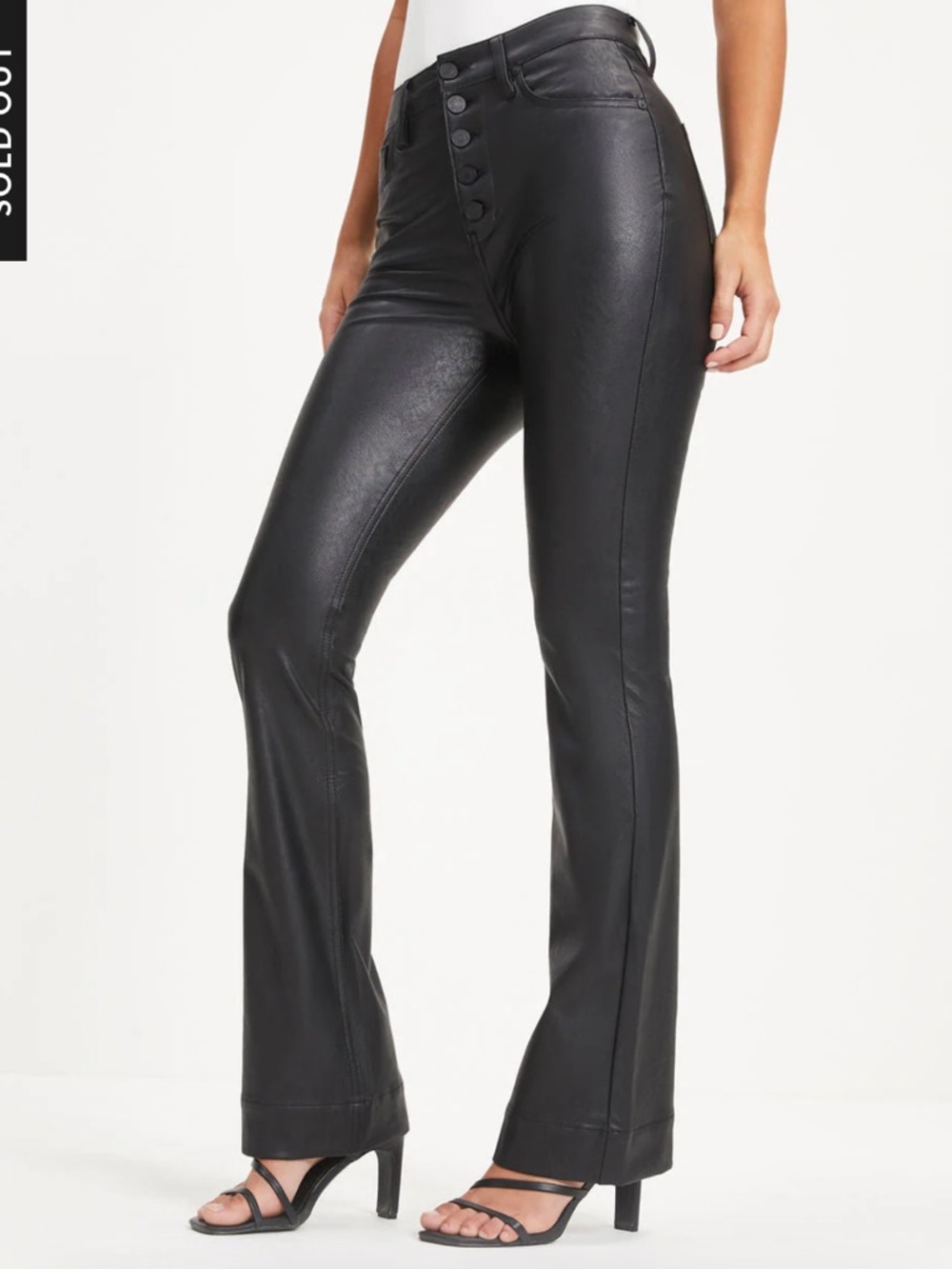 Vici Collection Howard High Rise Faux Leather Flare Pants